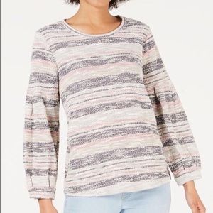 Style & Co Scoop Neck Striped Sweater